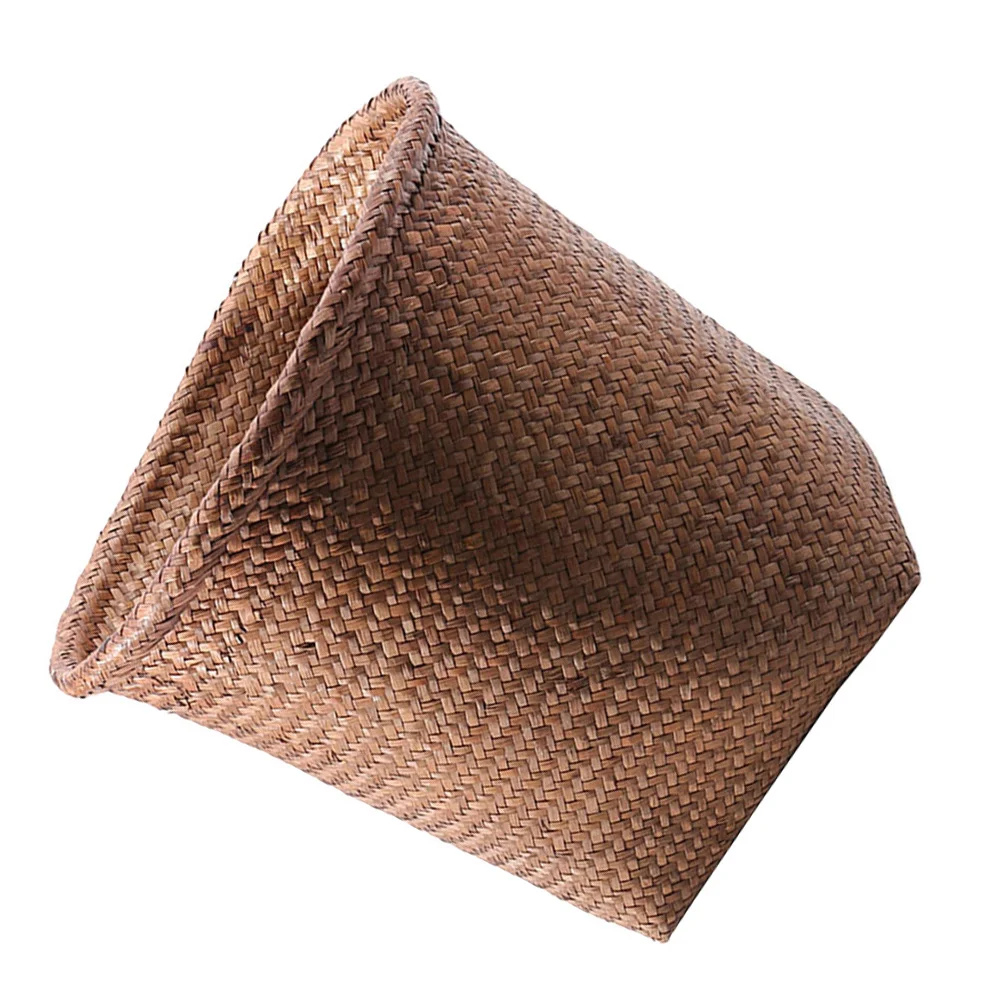 

Garbage Can Home Trash Office Container Waste Bin Straw Woven Wastebasket Holder Vase