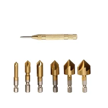  26-Pack Woodworking Chamfer Drilling Tools Drill Bits Set Wood Plug Cutter Three Pointed Countersink Drill Bits with L-wrench 