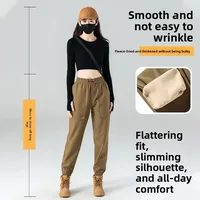 Casual Fleece Lined Trousers Windproof Waterproof Shell Pants Men's Women's Spring Autumn Winter Cargo Pants Soft Shell Trousers