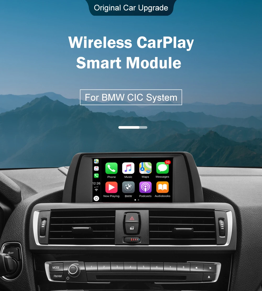 Wireless CarPlay for BMW CIC System 1 2 3 4 5 7 Series X1 X3 X4 X5