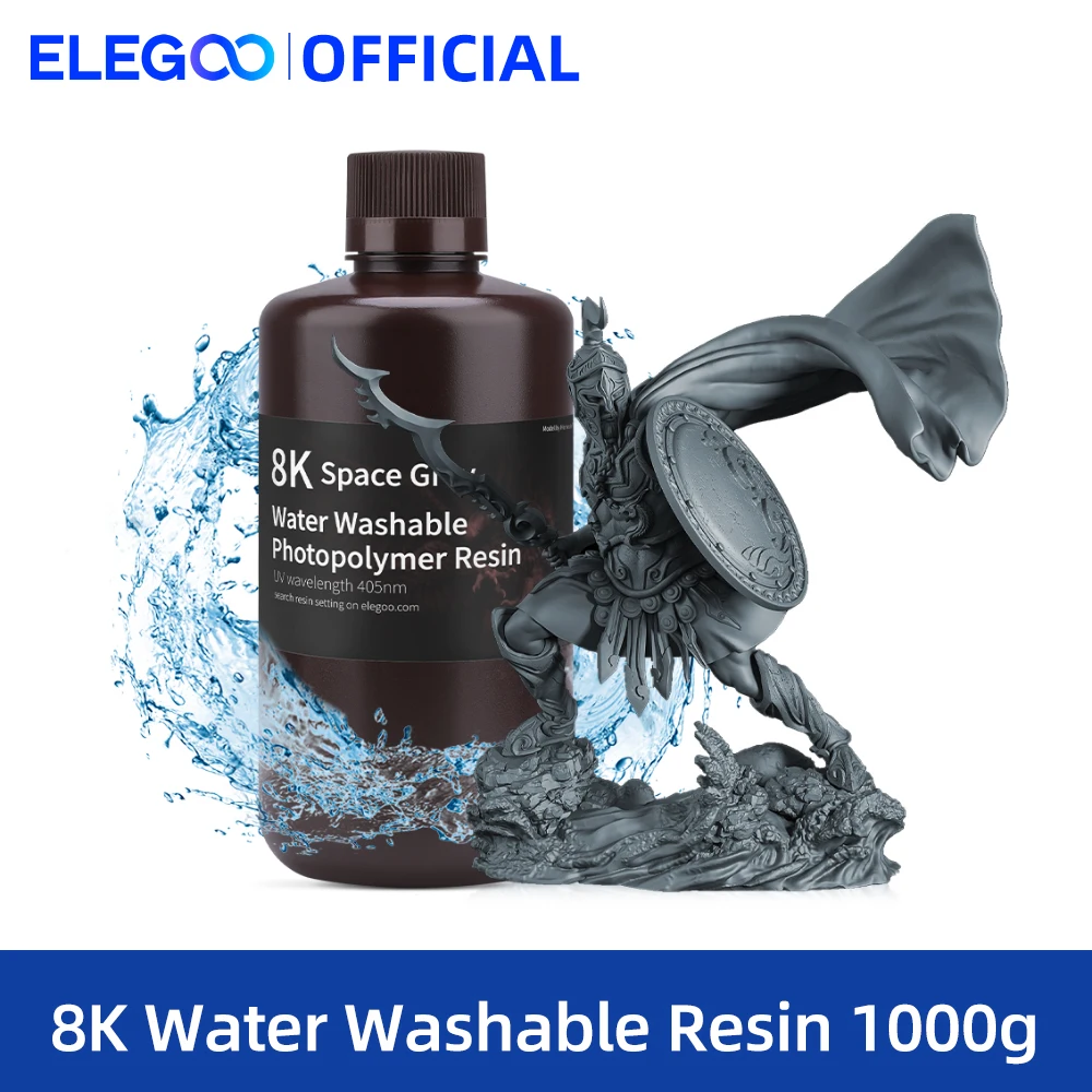 White Resin Water Washable - Plant Based Biodegradable 1kg Grey 3D Printer  Resin