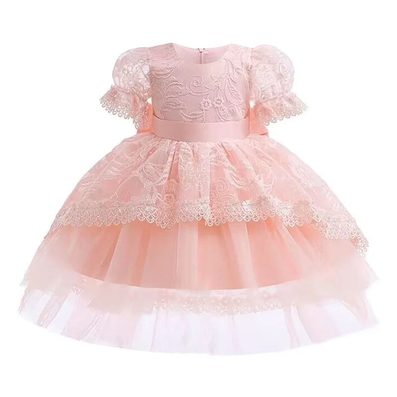 

New Girls' Princess Dress Flower Girls' Wedding Dress Fluffy Embroidery Lace Carnival Dress 3-8 Year Old Children's Clothing