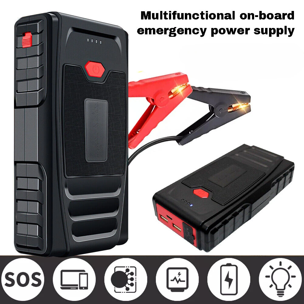Car Jump Starter Power Bank 600A 12V Dual USB Ports Portable Battery Charger Auto Emergency Booster Starting Device Jump Starter