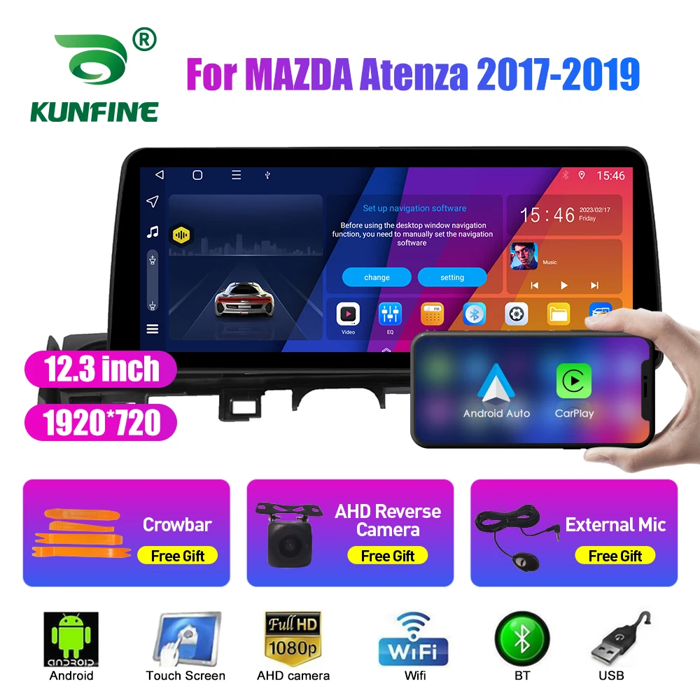 

Автомобильный радиоприемник 12,3 дюйма с ЖК-экраном для MAZDA Atenza 2017-2019 Android Восьмиядерный автомобильный стерео DVD GPS навигатор Carplay