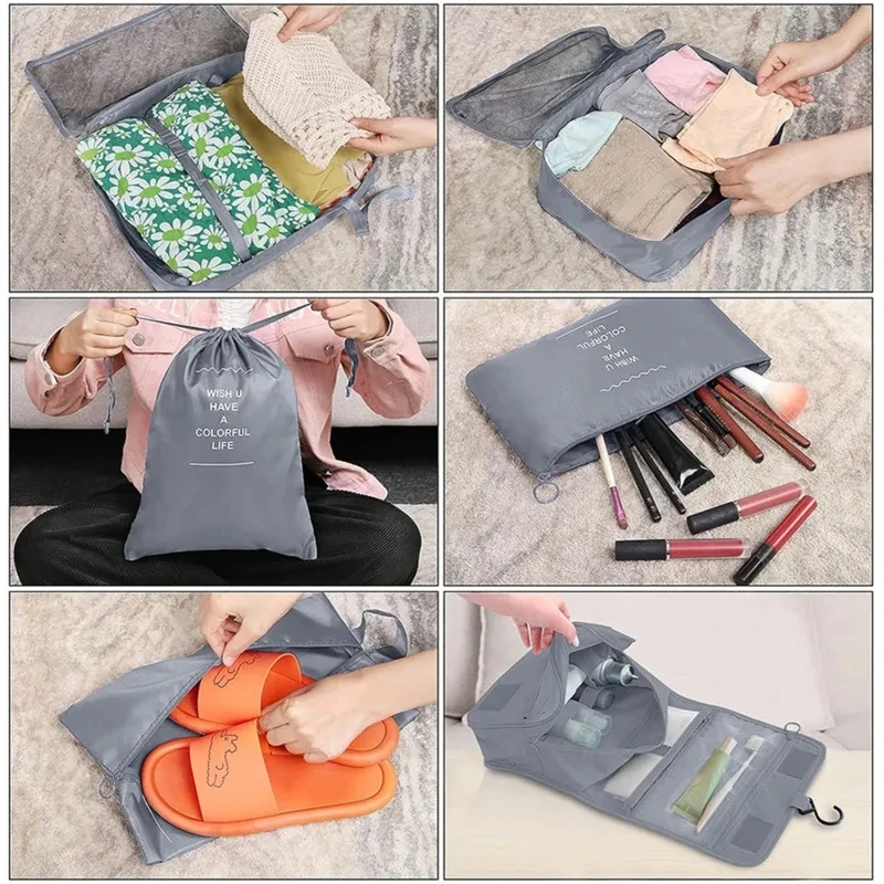 8Pcs/Set Travel Organizer Storage Bags Suitcase Packing Cubes Cases Travel accessories Wardrobe Luggage Clothes Shoe Pouch - Image 4