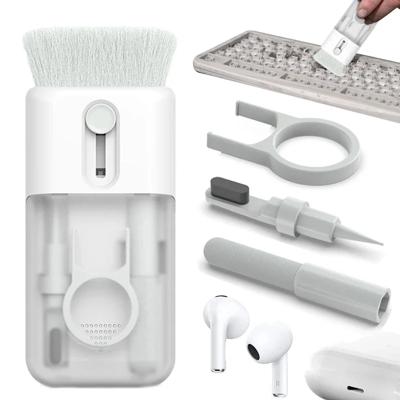 6 In 1 Cleaner Brush Kit for Earphone Phone Tablet Laptop Keyboard Screen Cleaning Tools Wipe Cloth Cleaning Pen for Airpod Pro