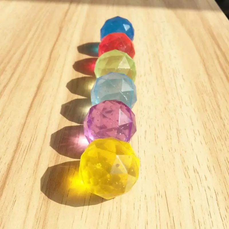12pcs Funny Children Toy Ball Colored Bouncing Ball Rubber Outdoor Toys Kids Sport Games Diamond Elastic Juggling Jumping Balls 3