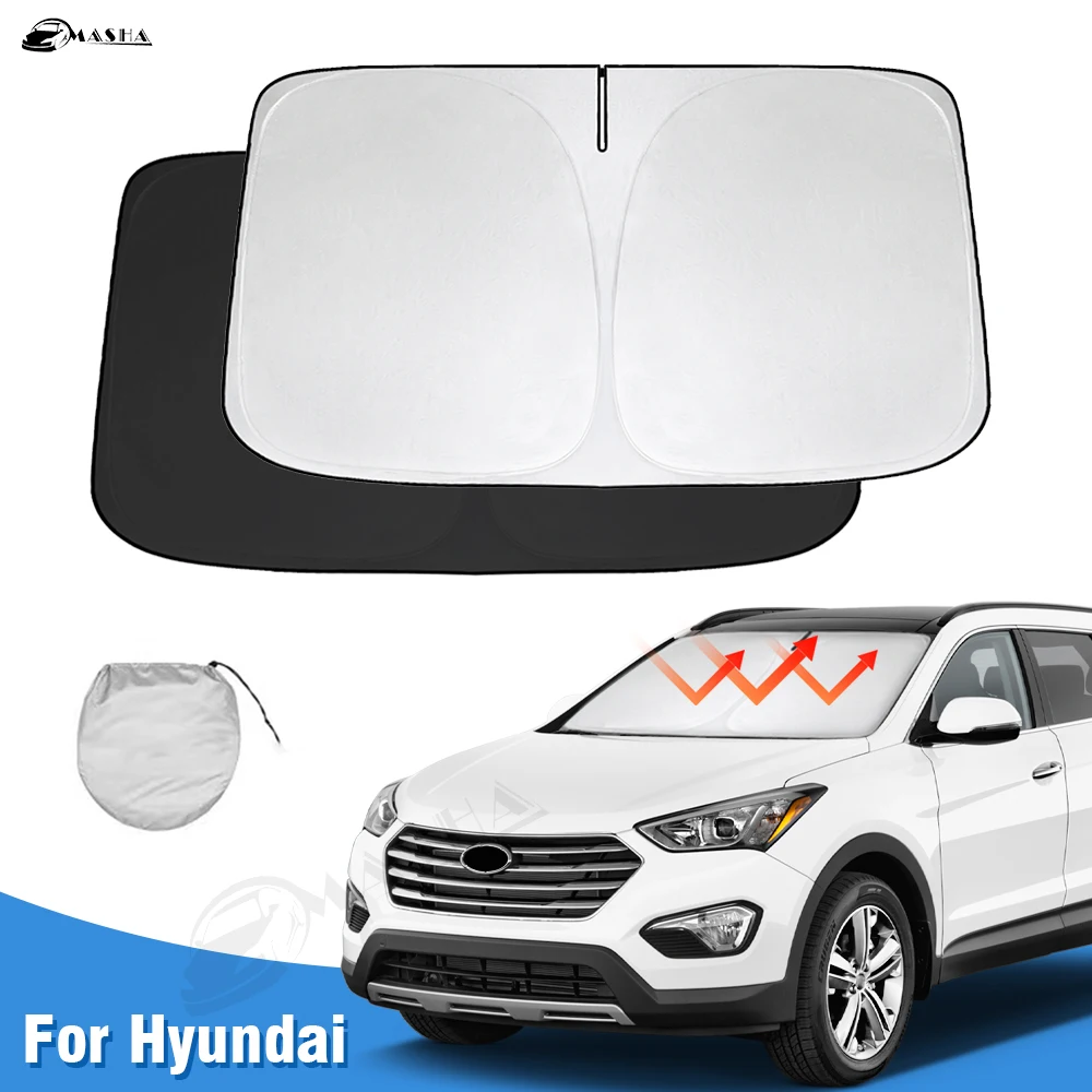 

Солнцезащитный козырек на лобовое стекло для Hyundai Santa Fe 2018 2019 2020 2021 2022 2023 солнцезащитный козырек защита складные блоки УФ-лучи