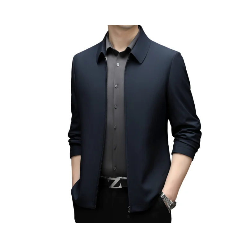 

lis2345 Long-sleeved men's stand collar casual solid color spring young men's bottoming