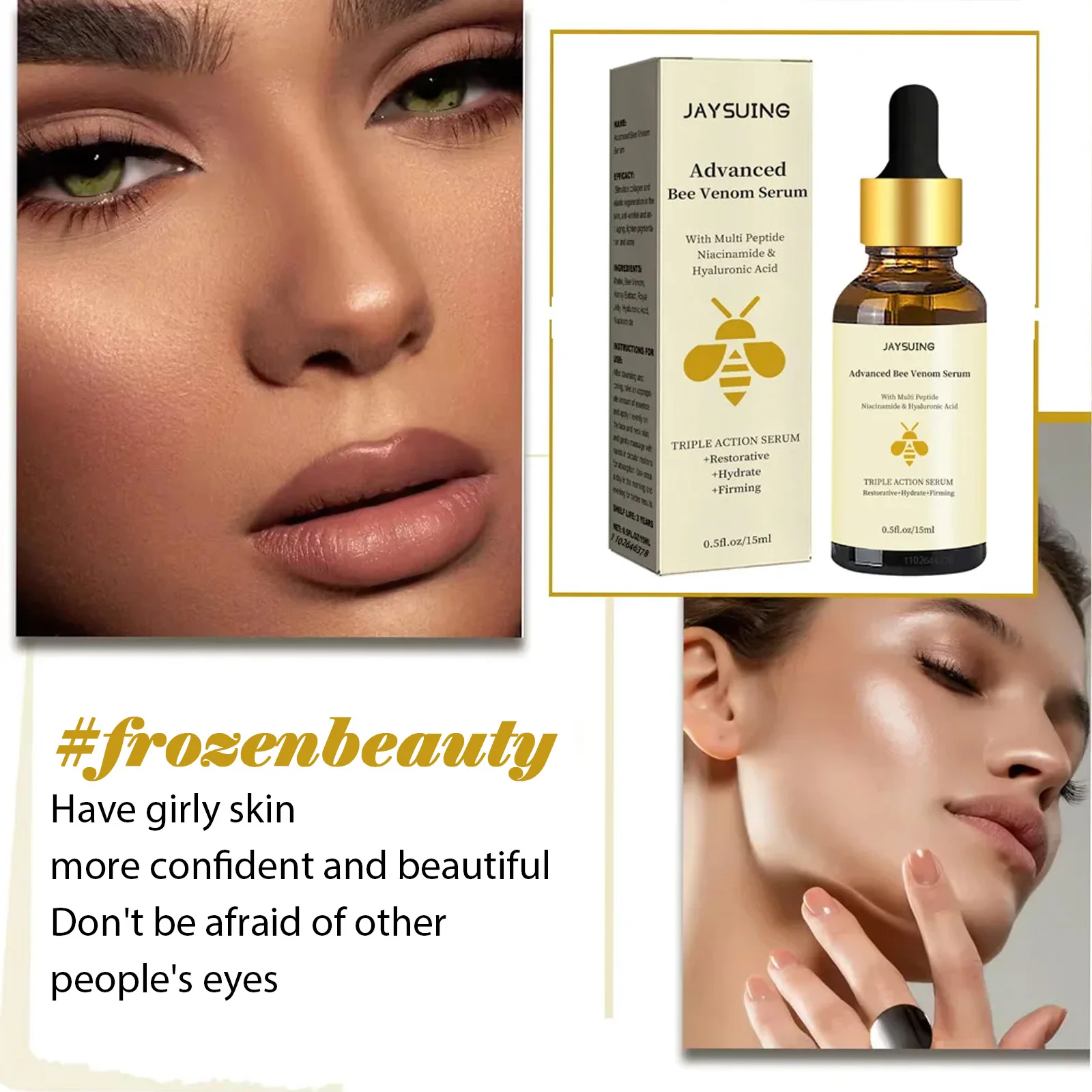 Jaysuing Bee Venom Serum Tighten Lightens Fine Lines Repair Dullness Moisturizing Firming Facial Skin Essence Brightening Skin 2