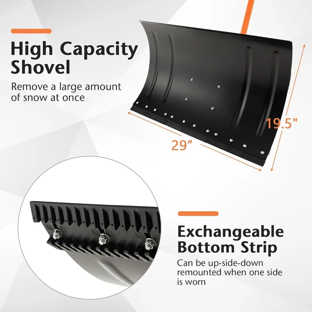 29" Wheeled Snow Shovel with Adjustable Handle 6