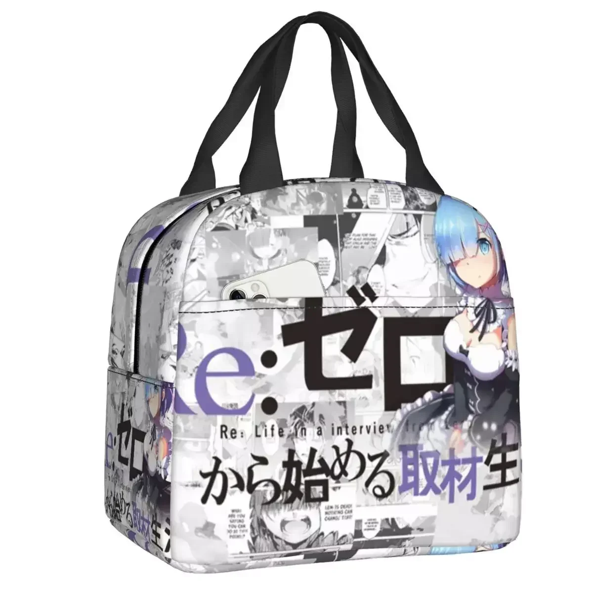 

2024 New Re Zero Thermal Insulated Lunch Bag Adventure Anime Manga Resuable Lunch Container For Outdoor Picnic Storage Food Box