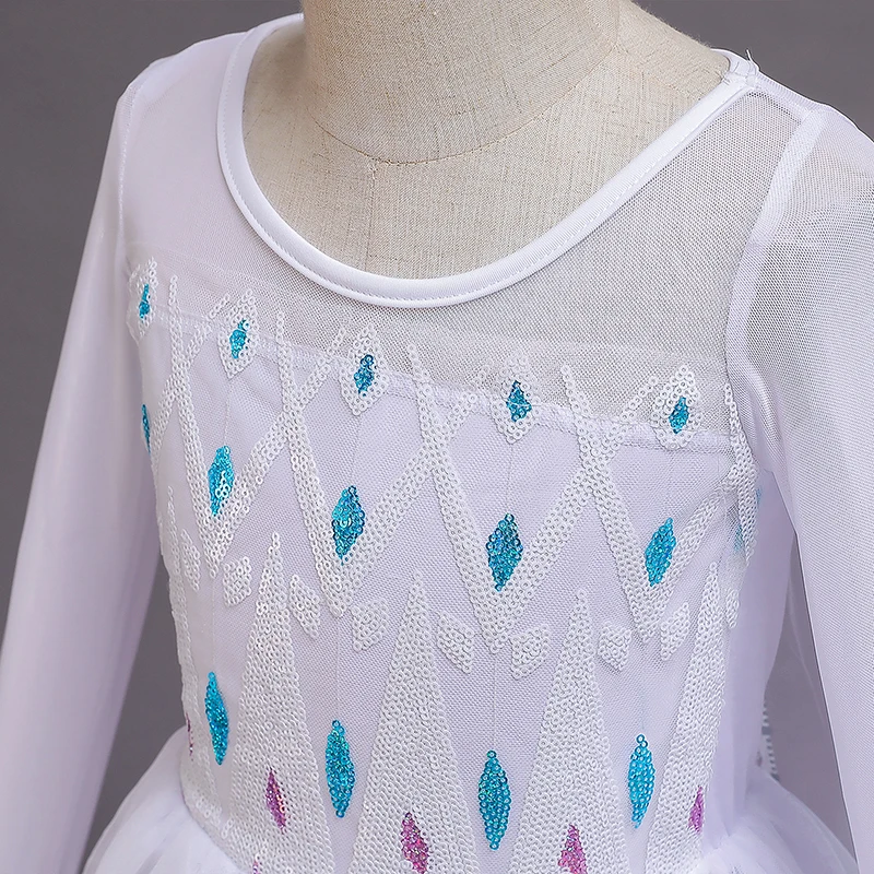 Wednesday Fancy Cosplay Girls Princess Dress Snowflake Costume For Halloween Christmas Kids Party Dresses Holiday Girls Clothing