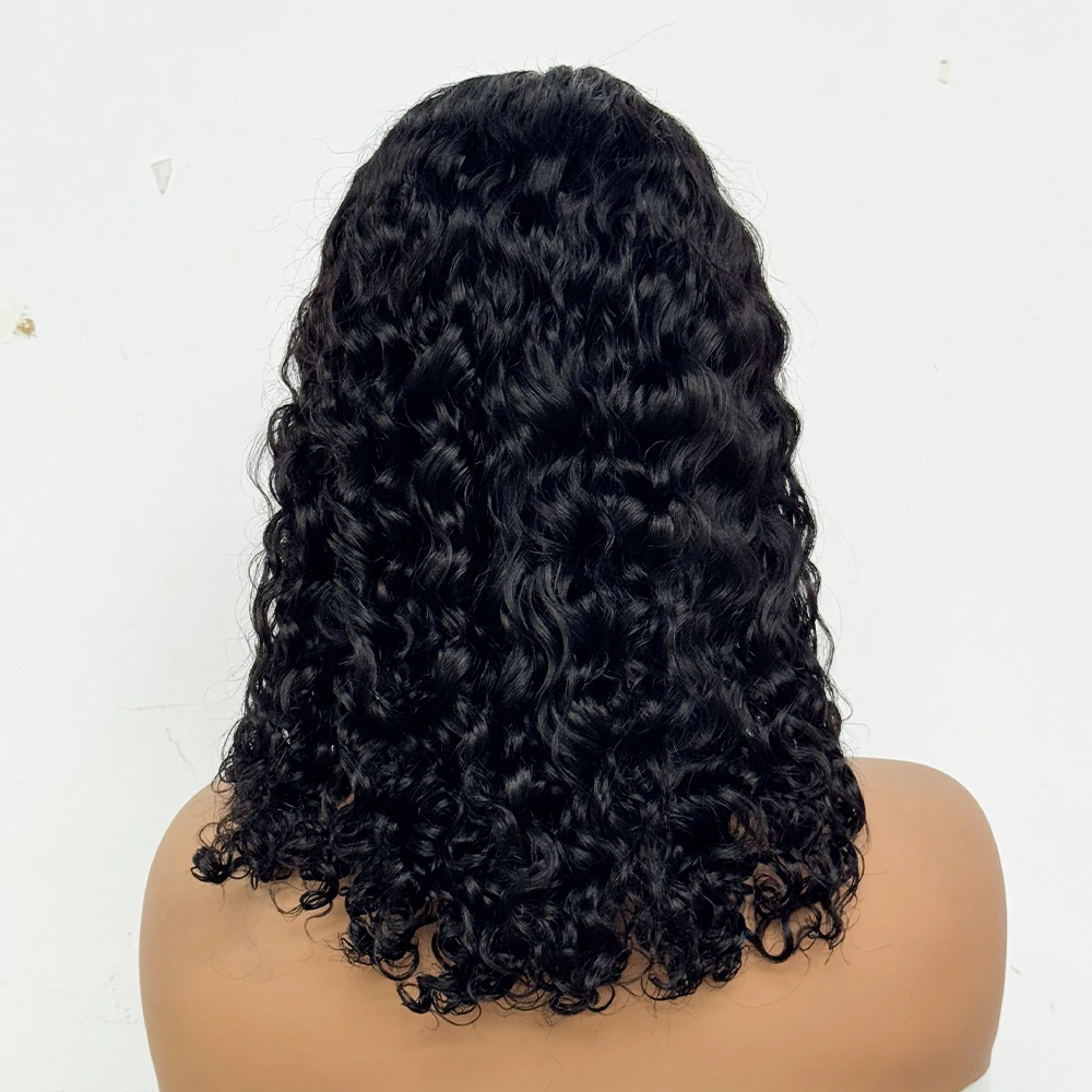 4x4 Lace Closure Frontal Wigs 250% Density Water Wave Human Hair Wigs Curly Hair Real Human Hair Wig 16inches Wigs for Women