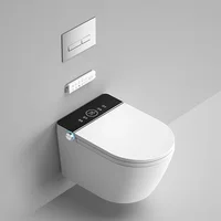 WC Wall Mounting Toilet Hanging Bowl Ceramic White Rimless Wall Hung Smart Toilet With Water Tank Smart Toilet 1