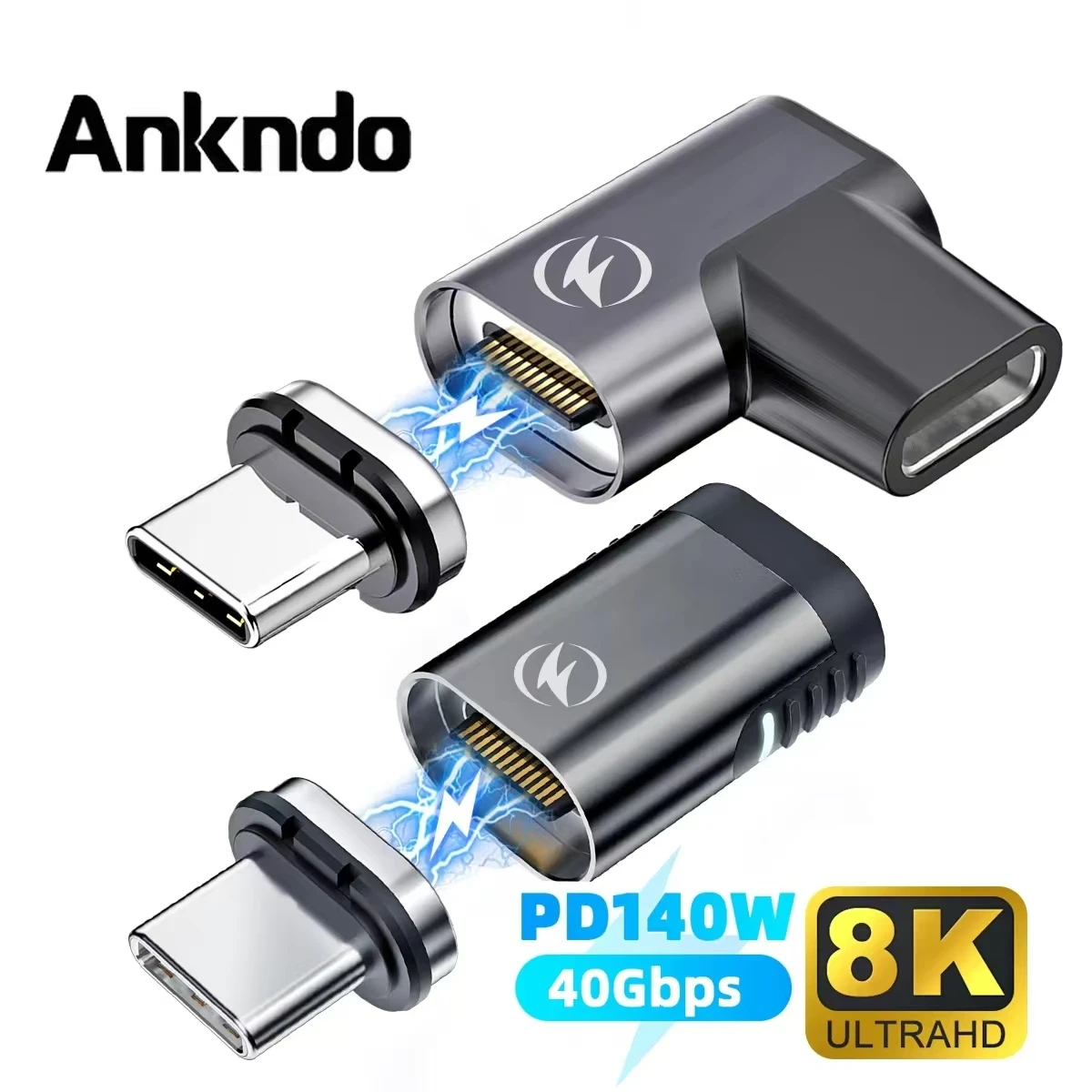 Magnetic USB-C to USB-C Adapter with 40Gbps Speed & 140W Fast Charging