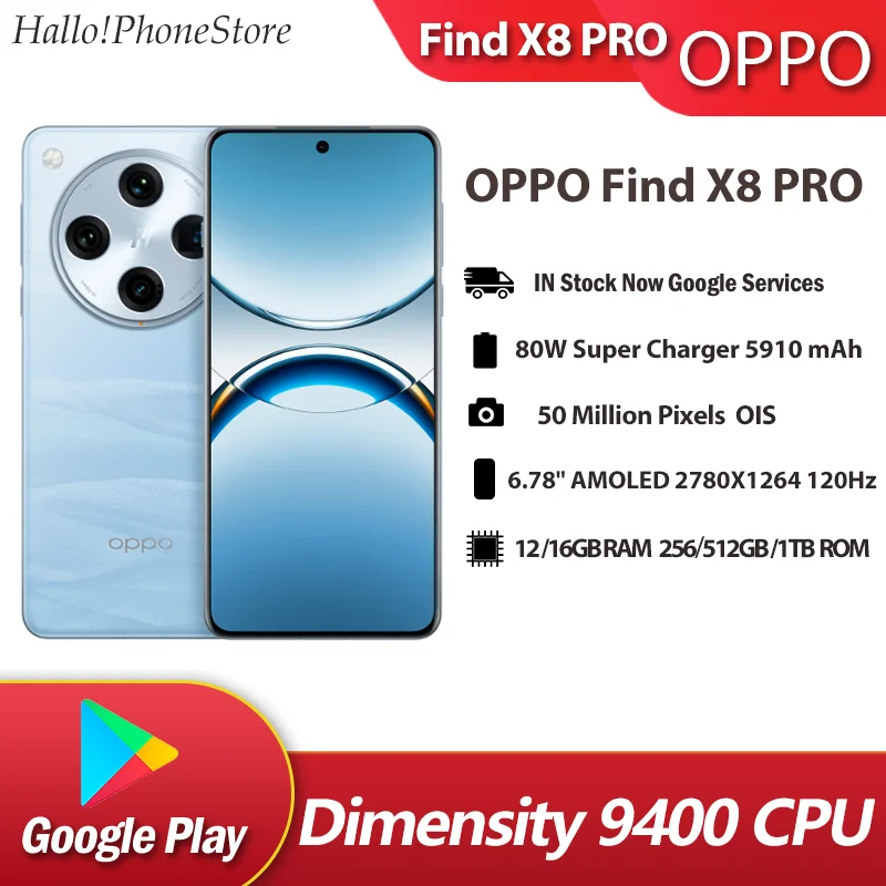 OPPO Find X8 PRO AI 5G Dimensity 9400 CPU AMOLED 120HZ NFC 5910