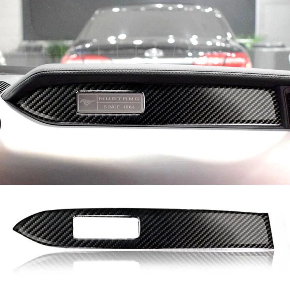 

Car Interior Dashboard Panel Cover Molding Trim Carbon Fiber Center Console Sticker For Ford Mustang 2015 2016 2017 2018-2020