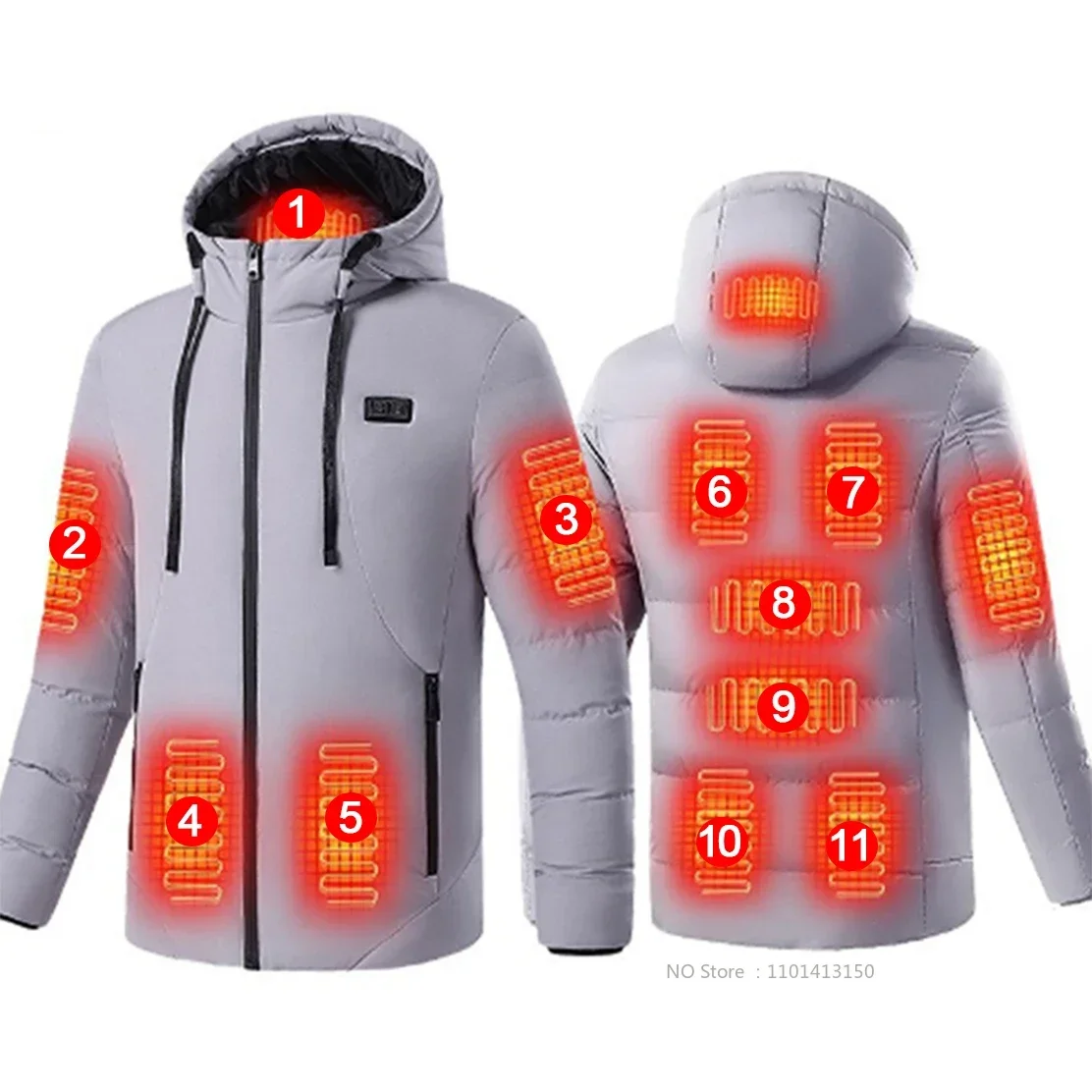Heated Jacket Heated Jacket Men Women Winter Ski Coat Hooded USB Electrical 9 Zone Heated Clothing Waterproof Warm Thermal Jackets M-6XL
