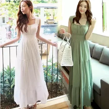 Summer 2025 White Long Svel Fro Beach Gown with Vest Ba Design Hing Waist Skimpy Sle Chiffon Dr for Women 1