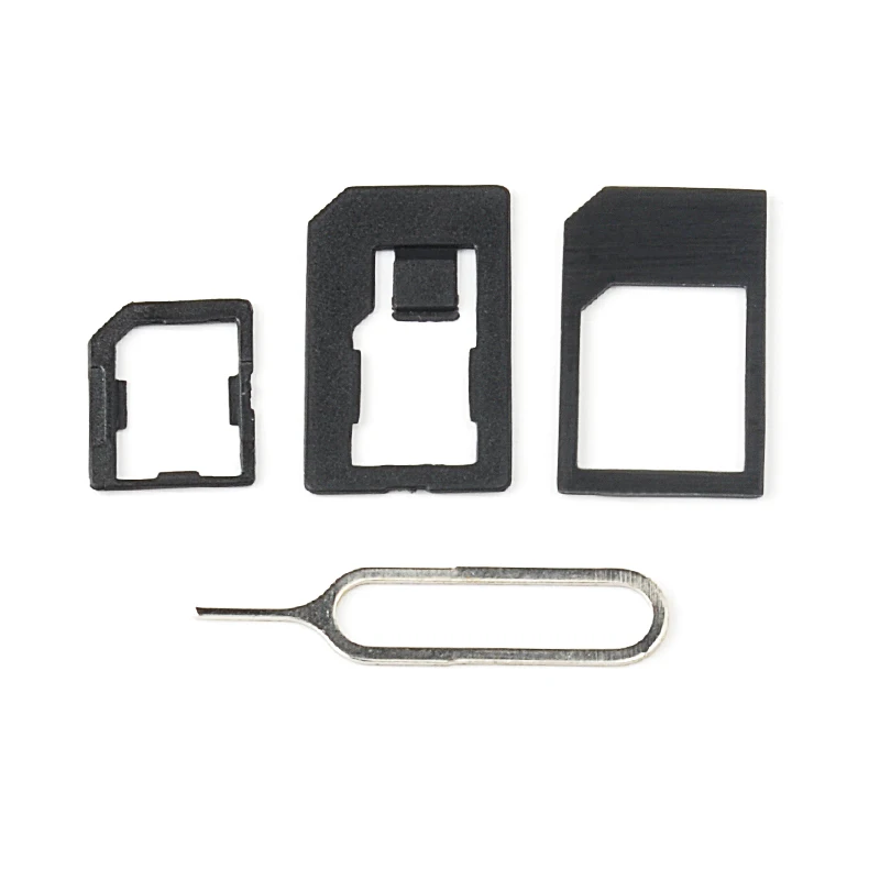 

4pcs/set Repair DIY Accessories SIM Adapter Durable Transformation Practical Black Micro Mobile Phone With Card Pin For 5 4 4S