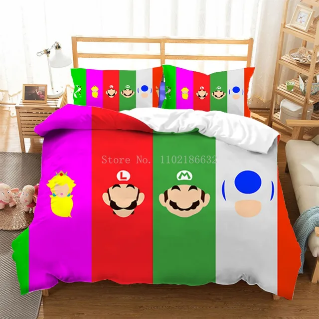 Copripiumino Super Mario Bros Per Bambini - Set Biancheria Da Letto Gaming - Foto 13