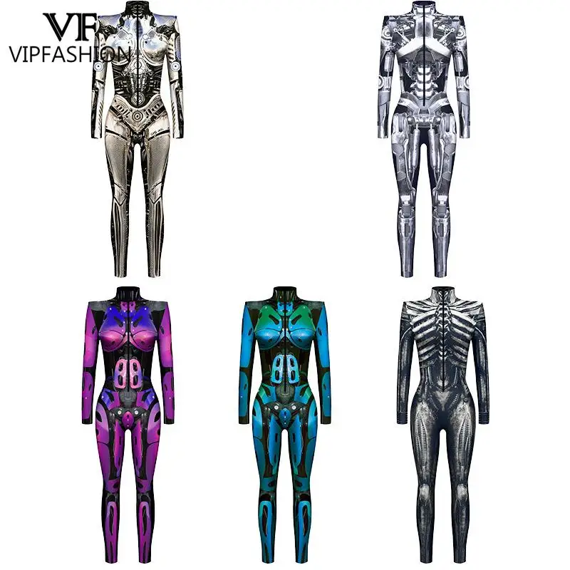 Koongso Herren Roboter Skelett Halloween Kostü Overall Unisex