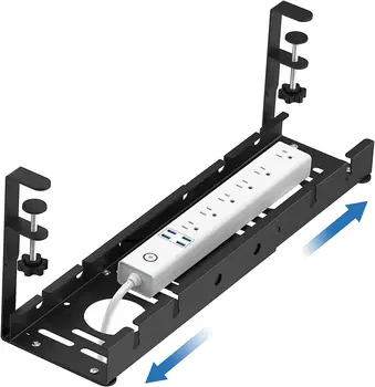 No-Drill Under Desk Cable Management Tray 1