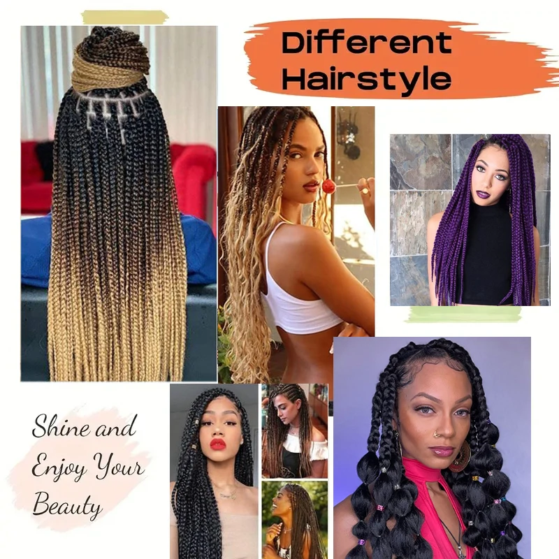 LUPU Purple Ombre Giant Braided Hair Extensions 24 Inch Pre-Stretched High-Temperature Synthetic Fiber for Easy Styling