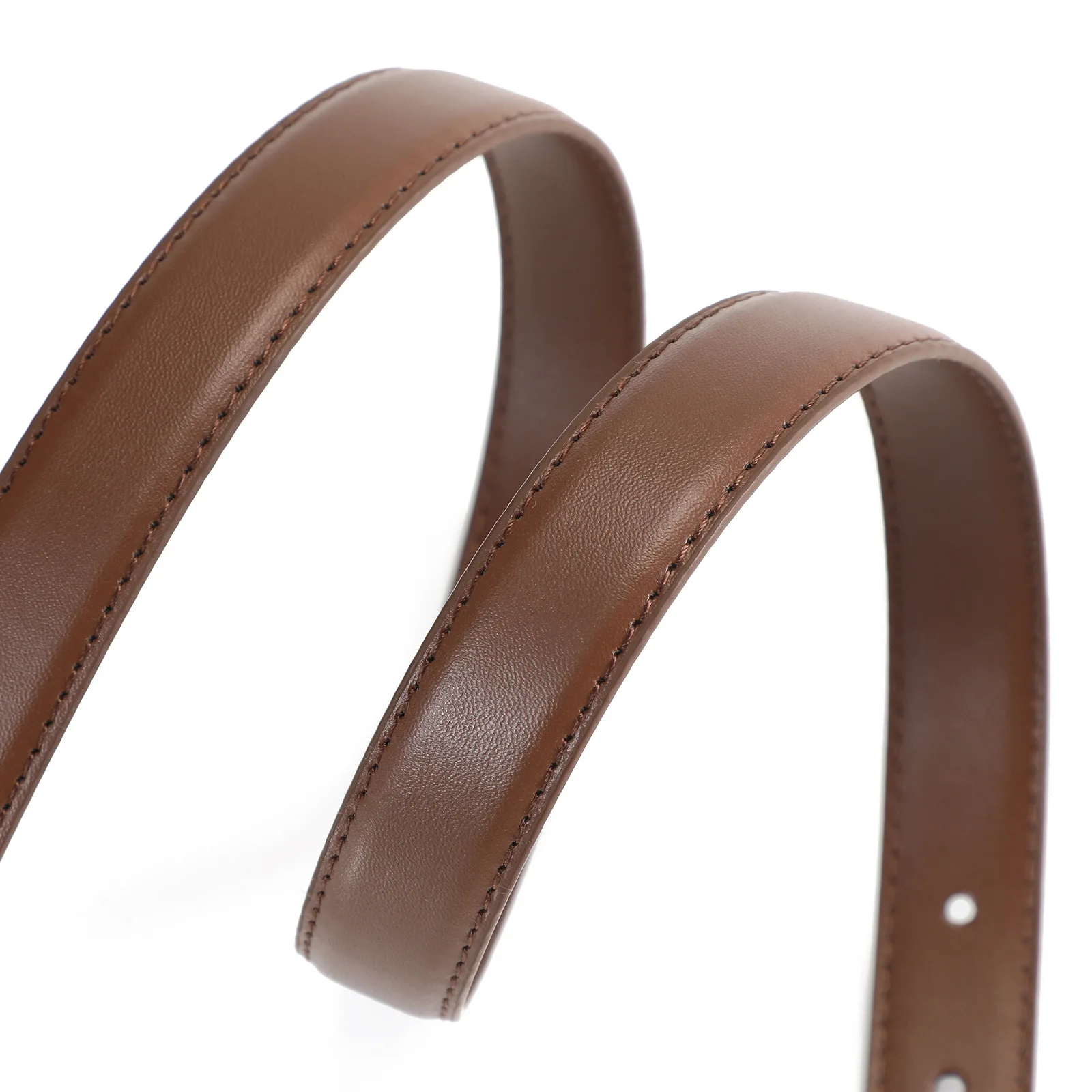 Women's Luxury PU Leather Belt with Gold Pin Buckle - Fashionable Waistband in Black or Brown