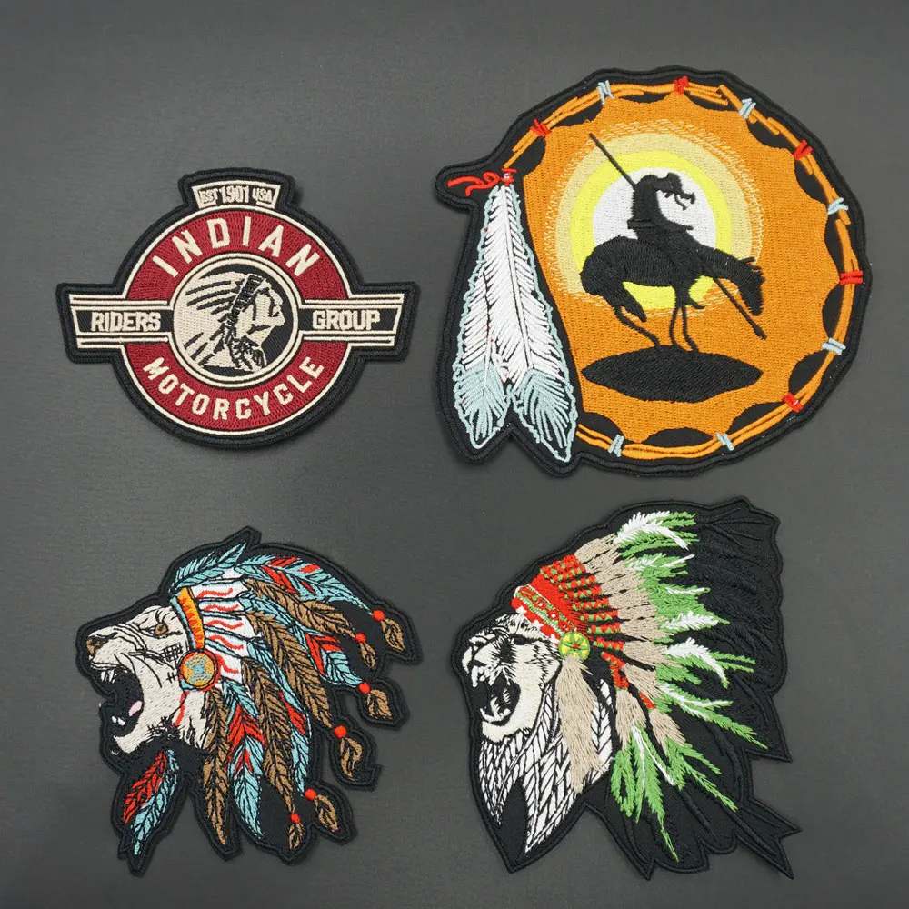 

INDIAN MOTORCYCLE logo Embroidery Patches For Clothing Sticker On Clothes with hook backing