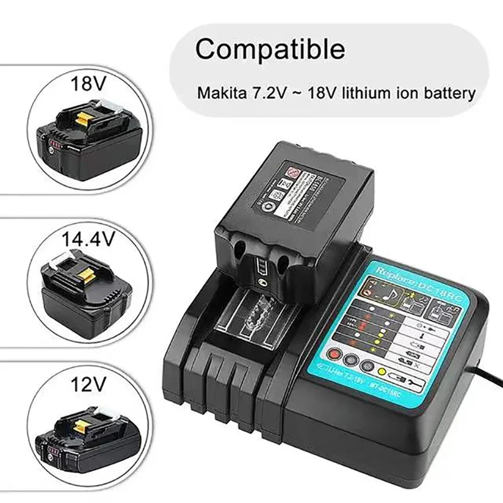 

2024 For Makita DC18RC Li-ion Battery Charger 3A Charging Current for Makita 14.4V 18V BL1830 Bl1430 DC18RC DC18RA Power tool