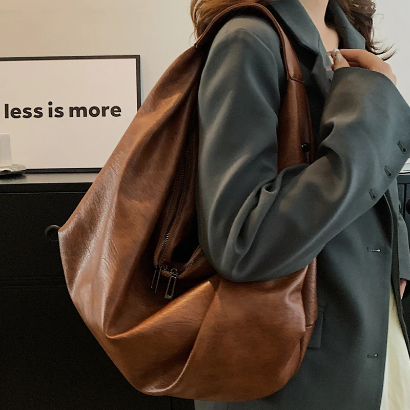 Big Brown Tote Bags for Women Large Hobo Shopper Bag Roomy Handbag