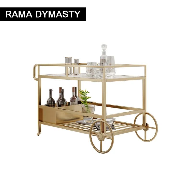 Dining Cart Trolley Hotel Commercial Restaurant Mobile Cake Delivery Stainless Steel Multi-Functional Hand Push Household Wine C