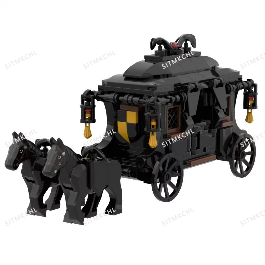 MOC 모델 빌딩 키트: 창의적인 DIY 디자인을 갖춘 중세 군용 전차 및 기사 마차