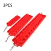 3Pcs Sae Socket Head Storag Organizere British System 1/4" 3/8" 1/2" Red Shelf Stand Socket Wrench Holders Easy To Find 2