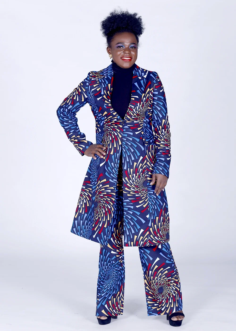 Stock Size Low Price African Two Pcs Set Threee Quarter