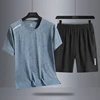 Casual 2024 Breathable Summer T Shirt + Shorts for Men Set Two Piece Tracksuit Hip Hop Streetwear Running Sport Clothes Oversize 5