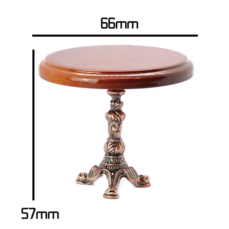 1Pcs 1/12 Wood Miniature Doll House Accessories Simulation Retro Coffee Stool/Table Furniture Model Family Toy Decorations 6