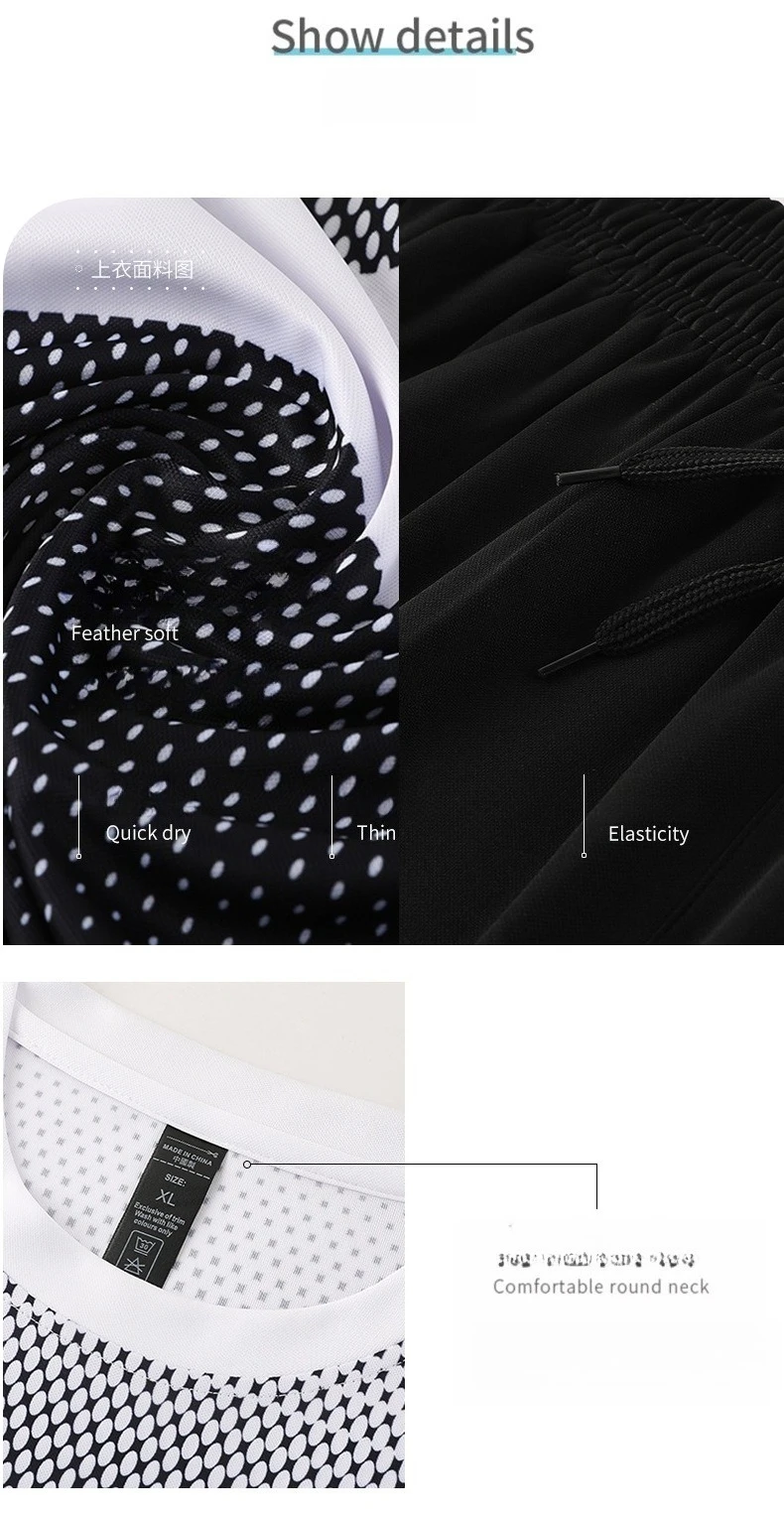 퀵 드라이 2피스 세트 남성용 러닝 스포츠 슈트 피트니스 통기성 반팔 편안한 신축성 허리 반바지 운동복 세트