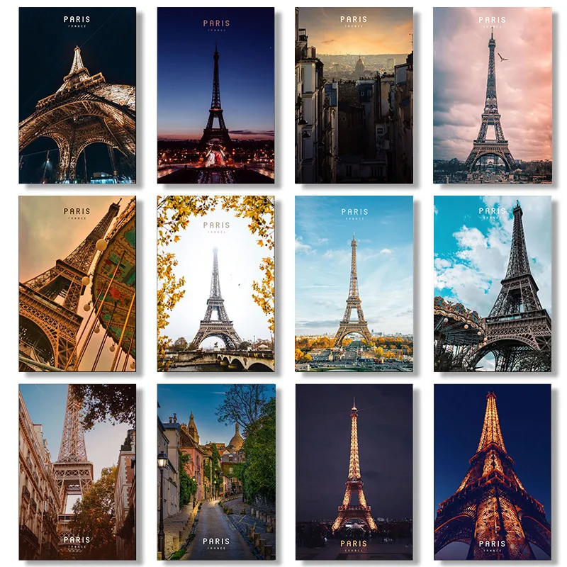 

Paris Eiffel Tower View France Travel Home Decor Print Art Canvas Poster For Living Room Decor Home Wall Picture