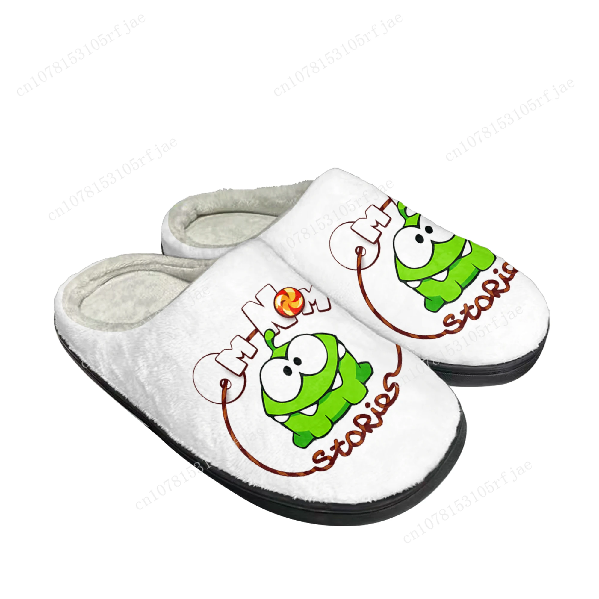 Cut The Rope Custom Home Cotton Slippers Anime Cartoon Game Mens Womens Plush Bedroom Casual Keep Warm Shoes Tailor Made Slipper