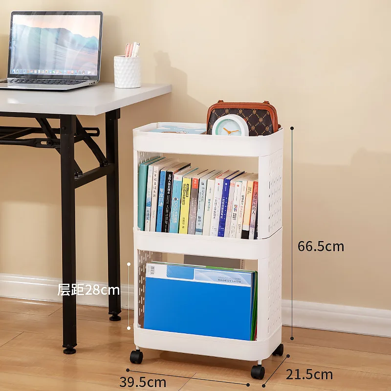 Simple Multifunction Removable Trolley Storage Rack Under Desk Floor Desk Sewn A4 Documents Magazine Book Organizer Storage Rack