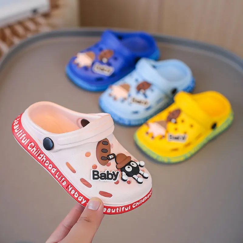 Baby Walking Shoes,Cute Elf Pattern Kids Cave Shoes,Outdoor Beach Sandals,Slip Resistant and Water Exploring Shoes