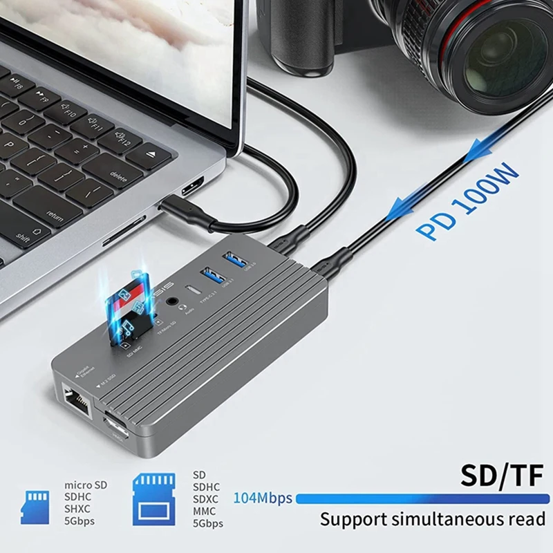 ACASIS CŸ  ŷ ̼, M.2 NVME  SATA NGFF SSD, 10 in 1, HDMI ȣȯ, Windows, MAC, IPAD 8TB 