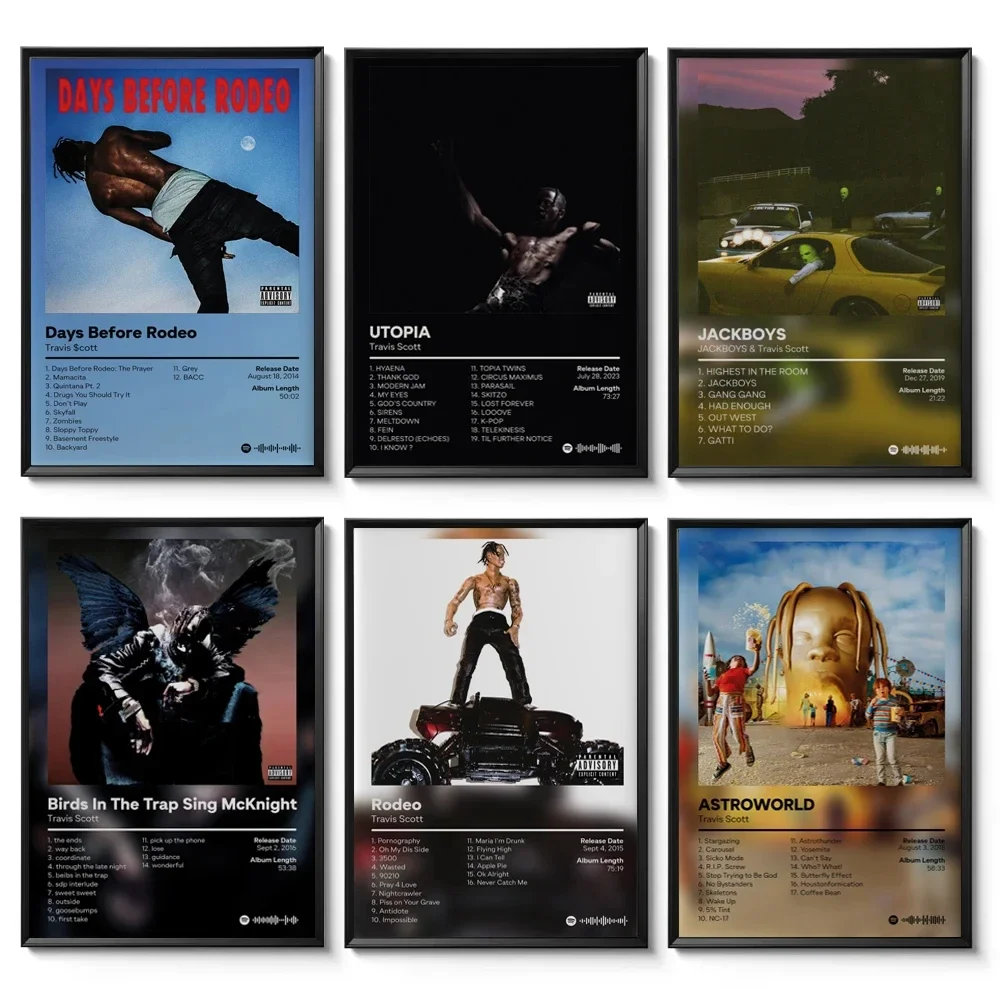 Hip Hop Rapper Travis-Scott Hot Music Album Tracklist Utopia Singer Poster E Stampe Su Tela Pittura Immagini A Parete Decorazioni Per La Casa