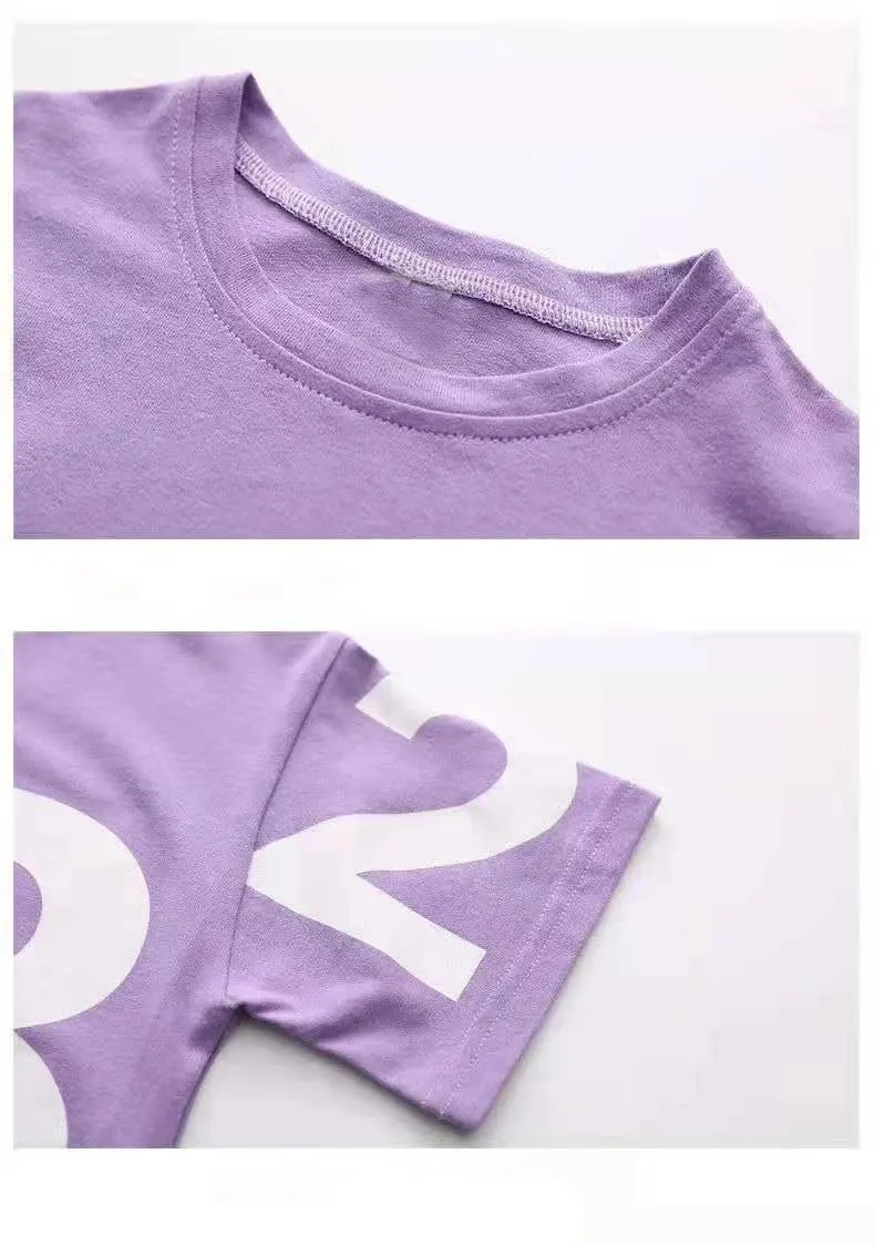 Children Short Sleeve Top +shorts 2pc Girls Summer Suit Teen Sportswear Girls Clothes Sets Boutique Kids Clothing