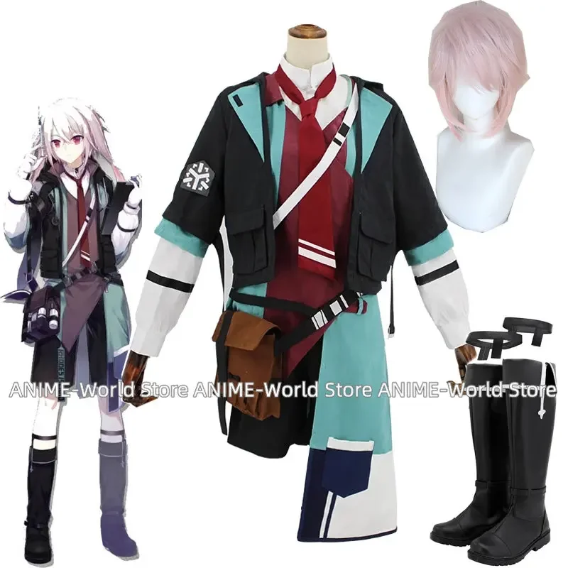 Gioco Arknights Ansel Costume Cosplay Rhode Island Trattamento Medico Medico Uniforme Parrucca Scarpe Per Donna Uomo Halloween Cos