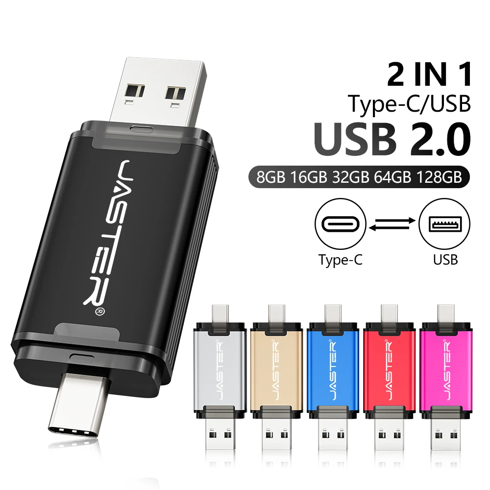 타입-C 펜 드라이브 64GB 2 in 1 OTG USB 플래시 드라이브 미니 메모리 스틱 32GB 휴대폰용 USB-C 스틱 창의적인 선물용 펜드라이브 16GB 8GB