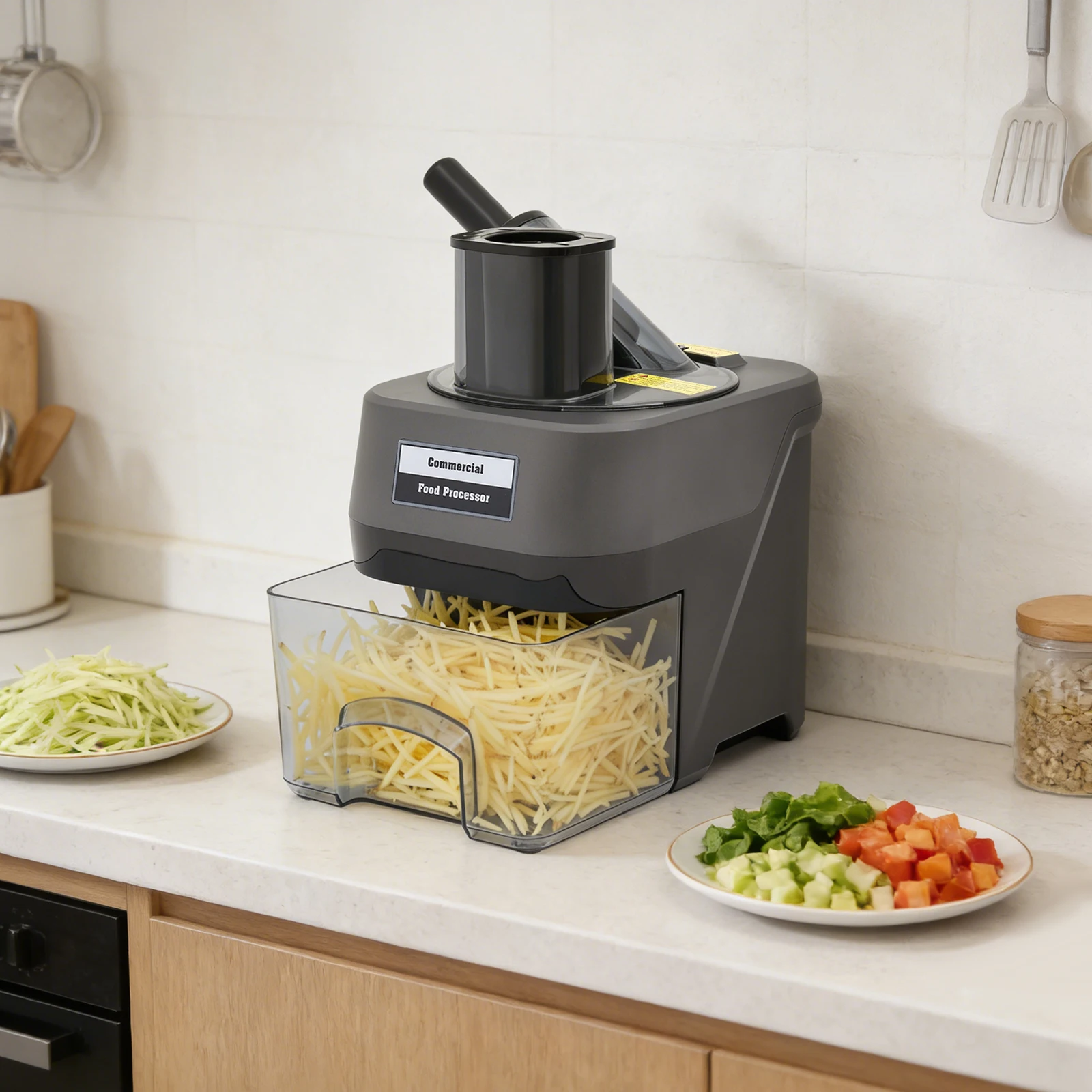 110V 100W Electric Vegetable Cutter, Commercial Vegetable Dicer, Vegetable Cutting Machine With 8mm-thick Stainless Steel Blades For Restaurants, Hotels, Cafeterias, Households 4
